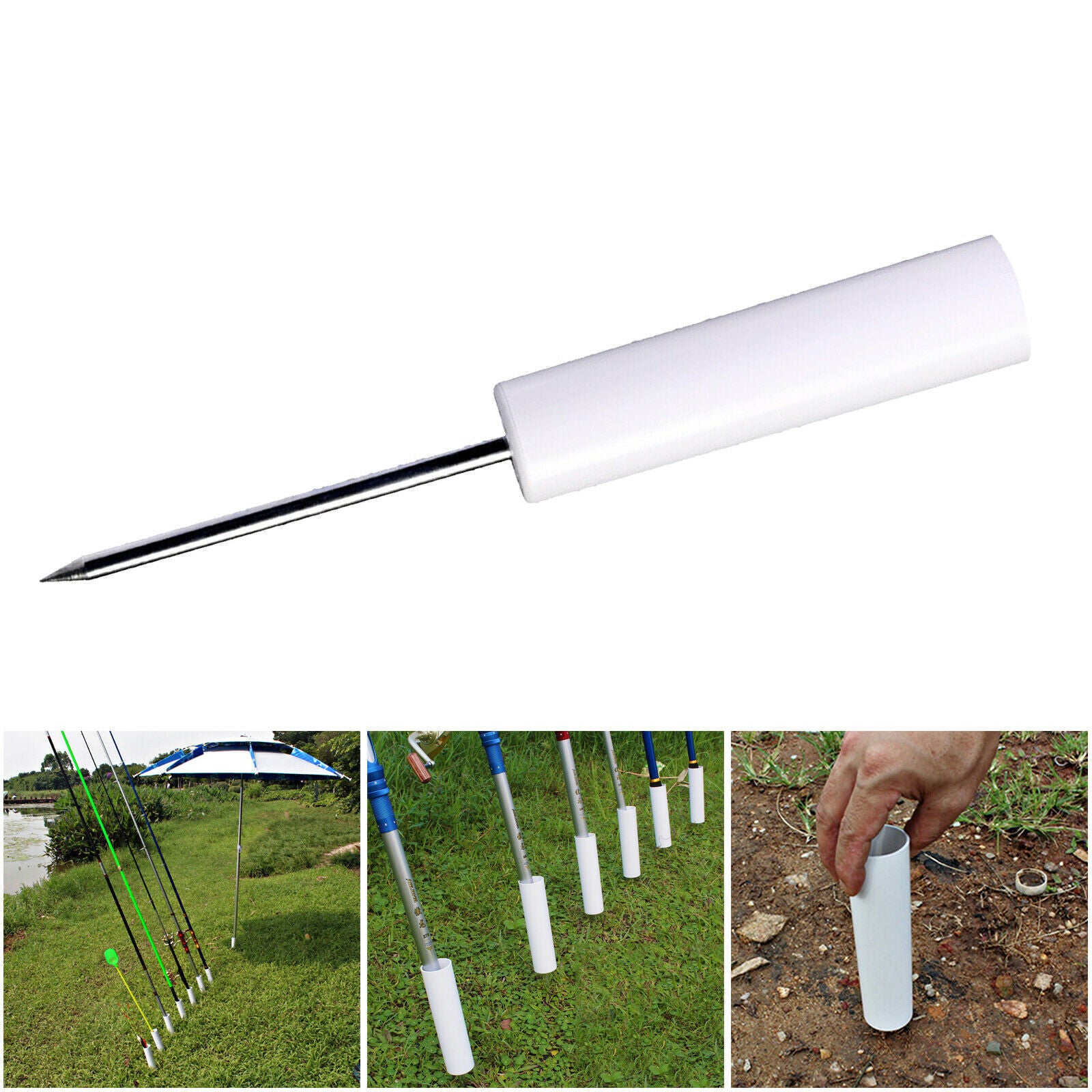 Fishing Rod Stand Holder Reinforced PVC Pole Support Big Fish Catfish River