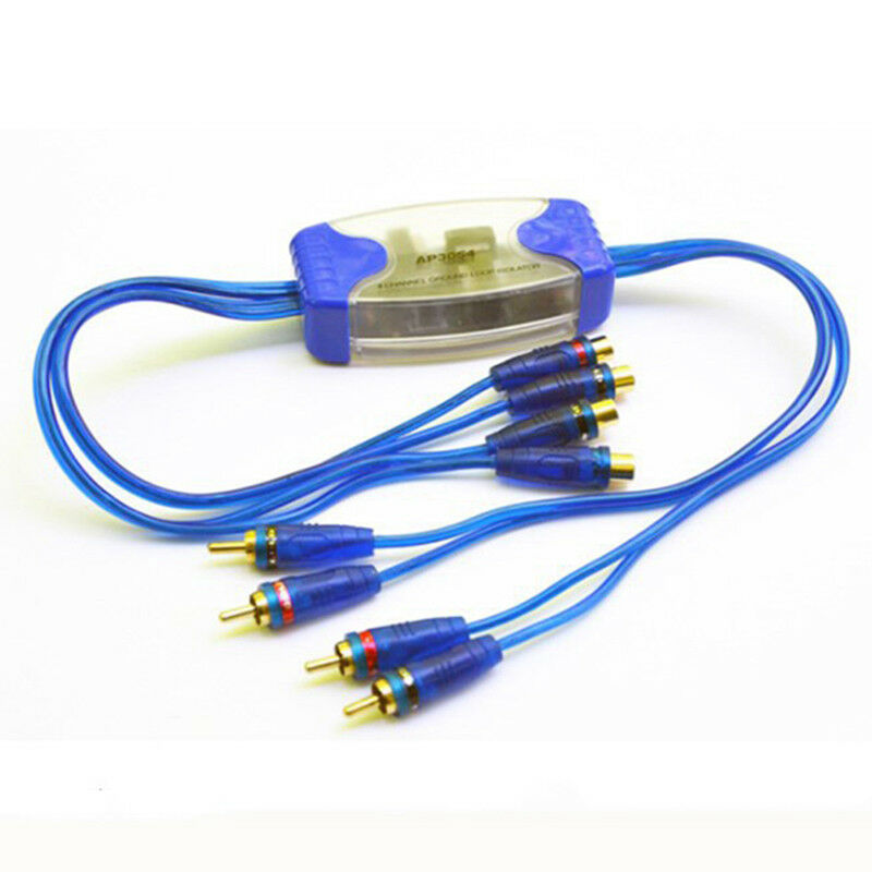 4-Channel RCA Audio Noise Filter Suppressor Ground Loop Isolator Car StereN*WF