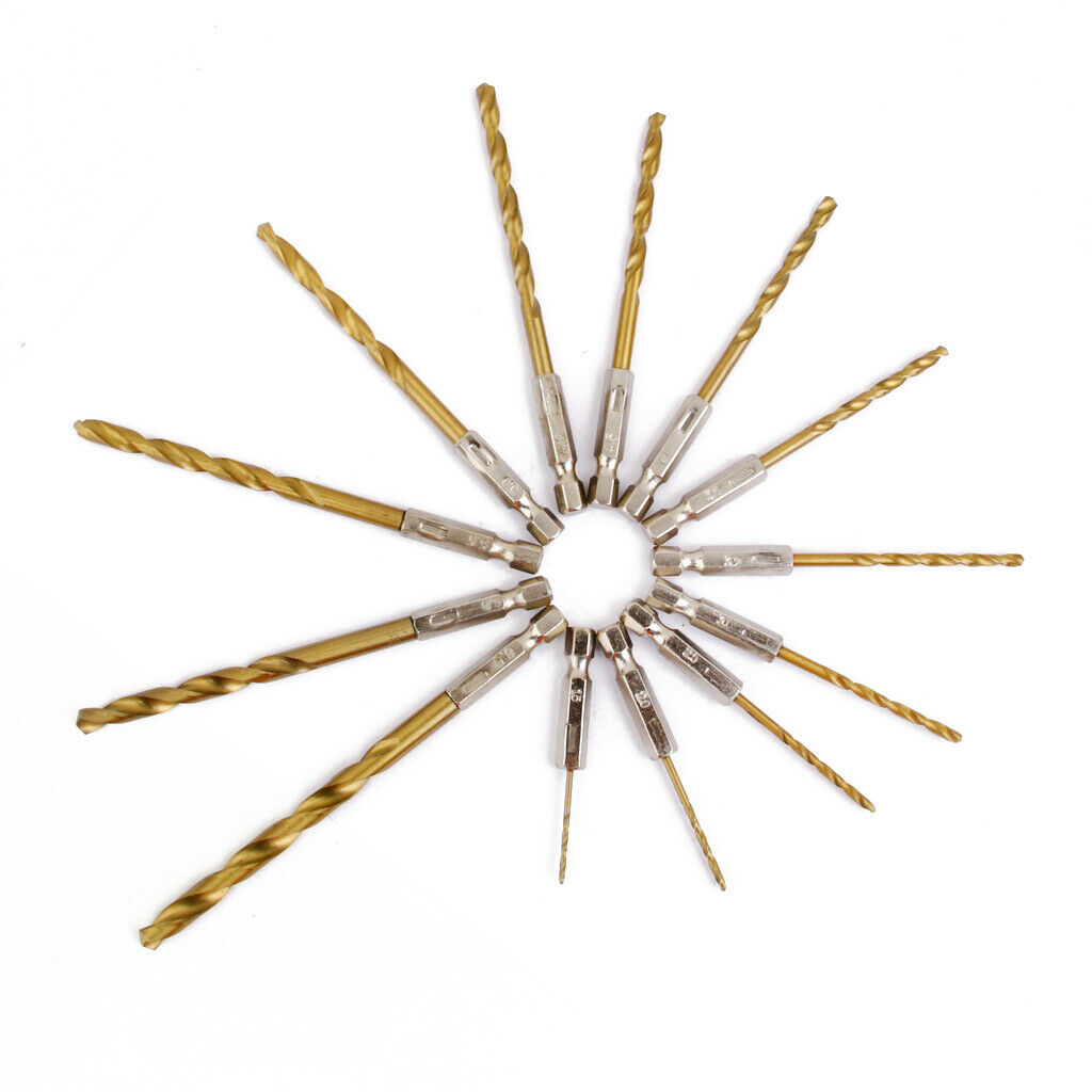 2 HSS Drill Bits Titanium Coated Twist Drill Bit, Stainless Steel, 1/4 ''