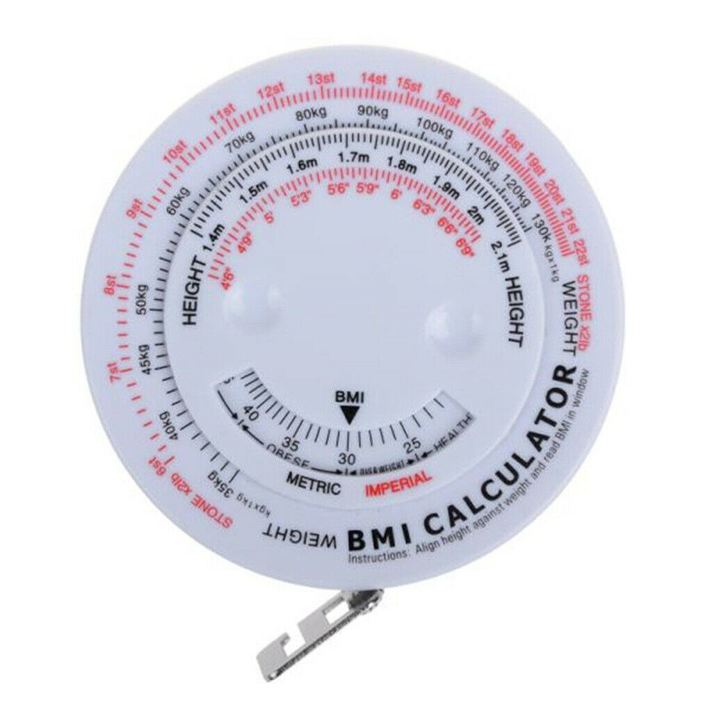 2pcs BMI Body Mass Index Retractable Tape Measure Test Calculator Body Diet