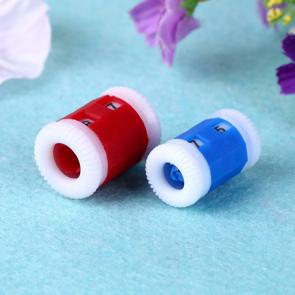 2pcs Plastic Knitting Needles Row Counters Crochet Weaving Knit Stitch Tool # @