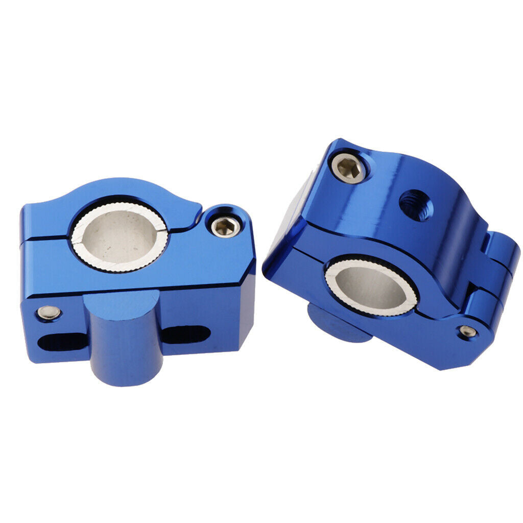 Universal 22mm CNC Motorbike Fork Tube Clip Mounts Handle Clamp Riser Blue