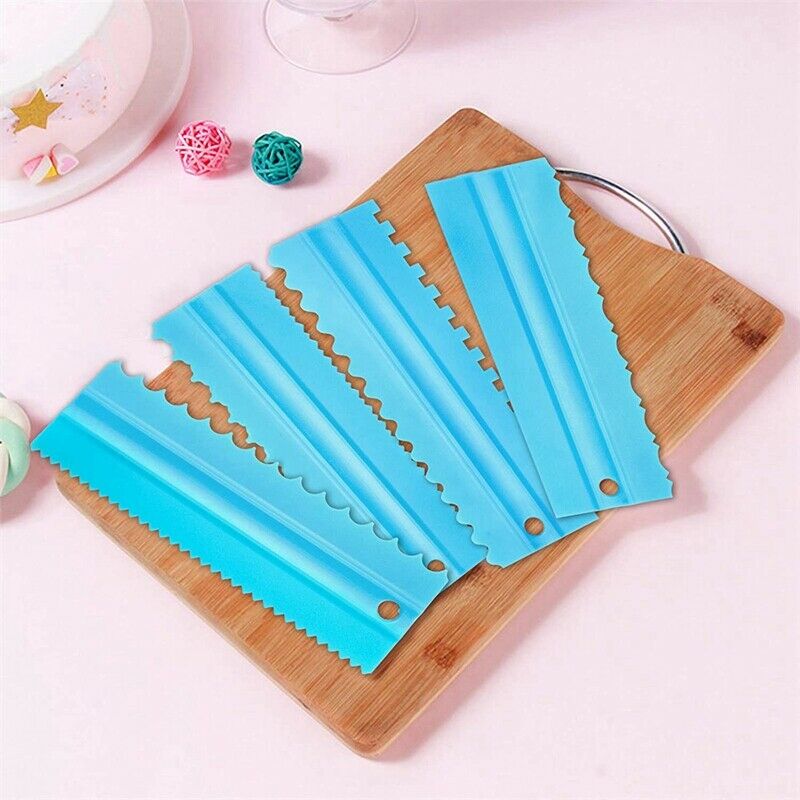 Cake Scraper Plastic Sawtooth Cake Scraper Set Decorating Comb & Icing SmootS2M7