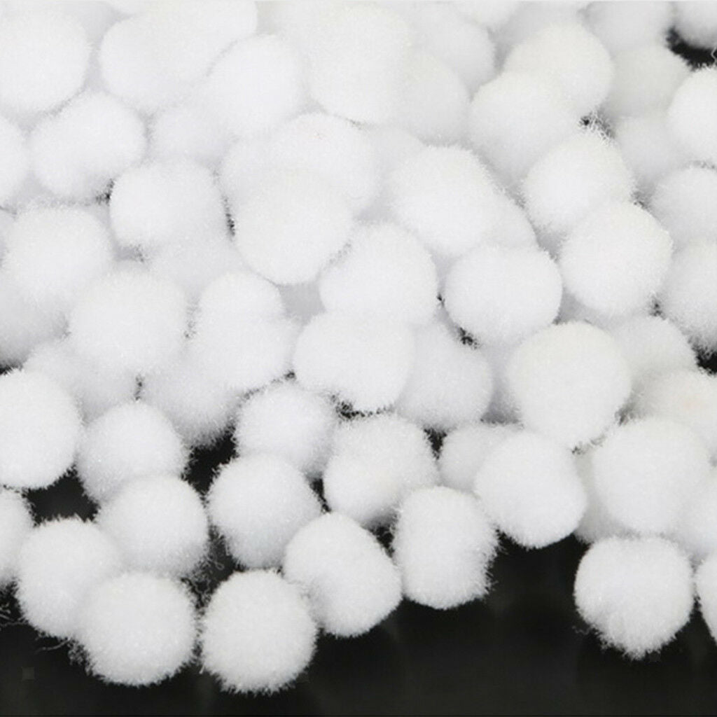 100x Polypropylene Mini Pom Poms DIY Accessory White Kid crafts  Ball