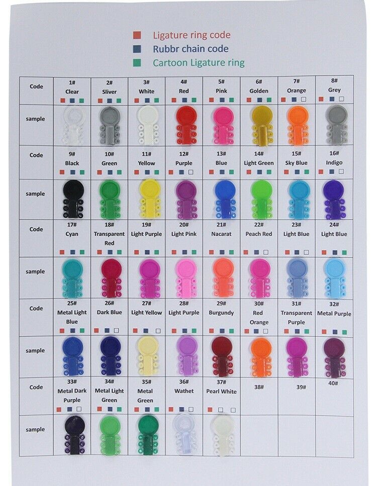 37Packs Dental Orthodontic Elastic Ligature Ties Brace Rubber Bands for Brackets