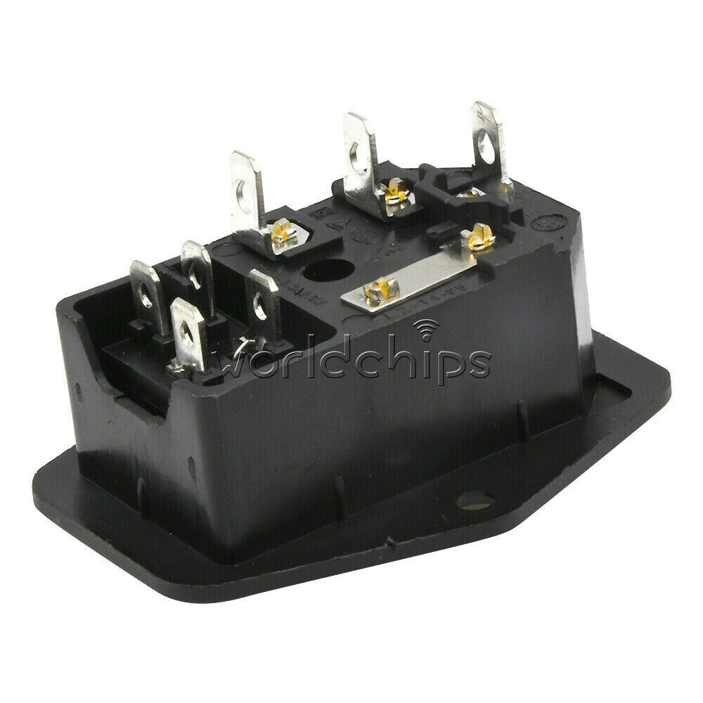 10A 250V Red and Black 3 Pin Switch Power Socket With Fuse + Line