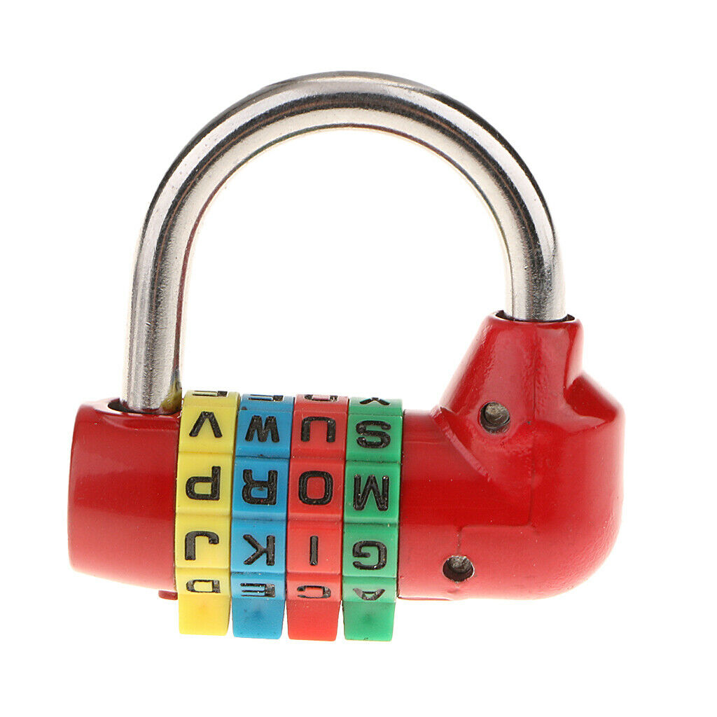 2 Pack 4 Digit Dial Letter Combination Padlock Travel Luggage Suitcase Lock