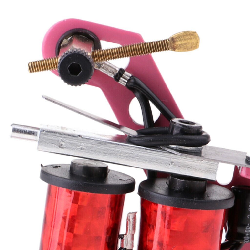 Pink  Machine Body Art Liner Shader 10 Wraps Coil Tattooing Supply
