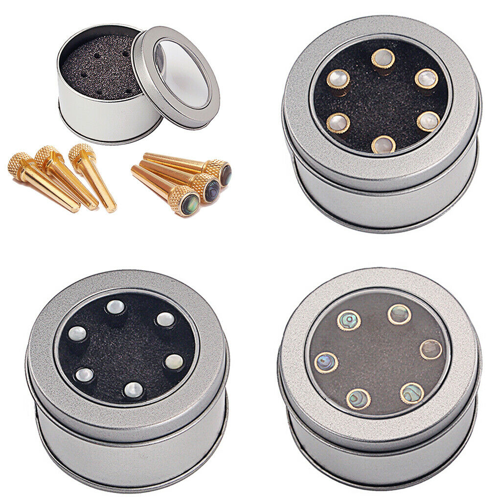 6pcs Brass Bridge Pins String Pegs Pins For Acoustic Guitar  Color_1