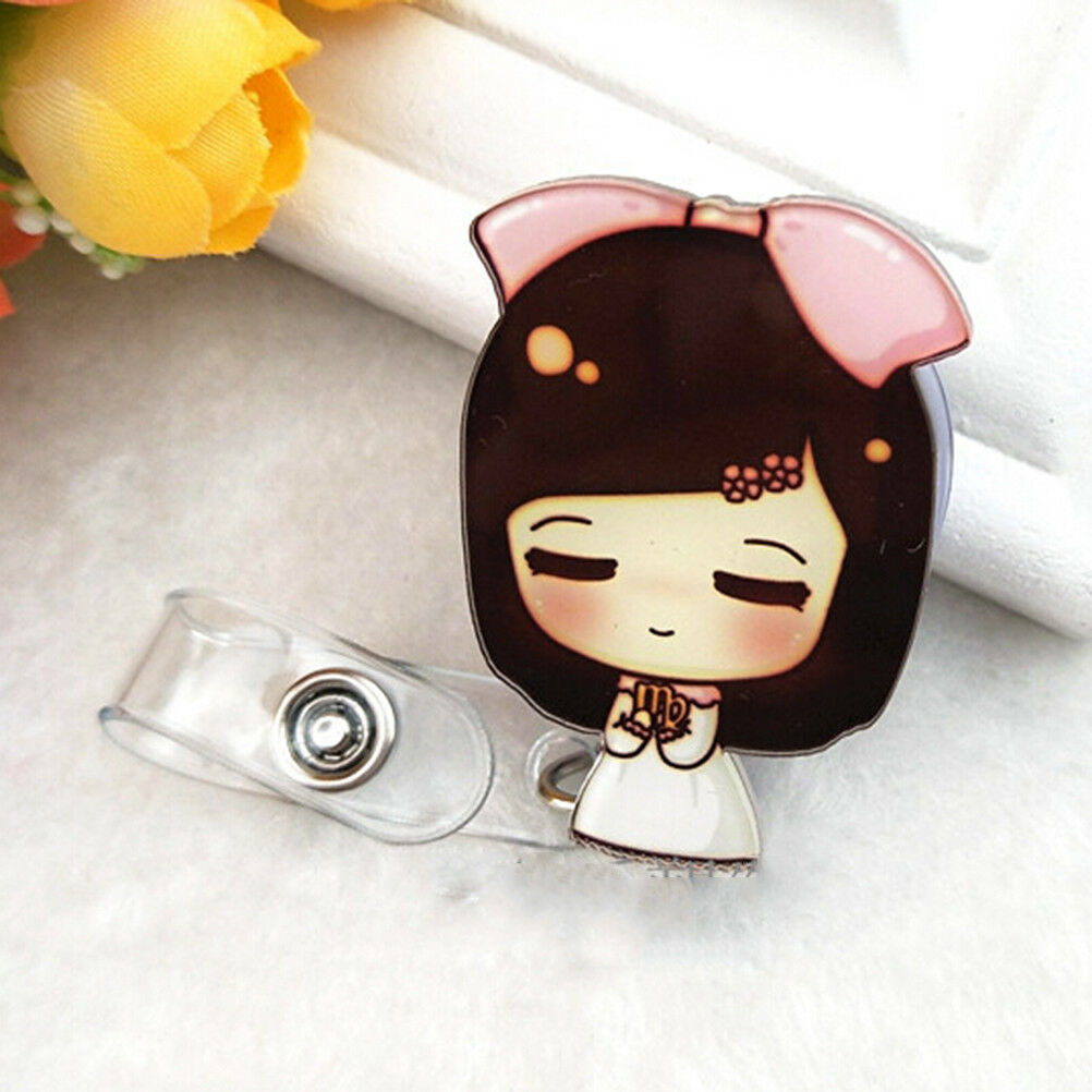 Retractable Badge Reel Nurse Exihibiton ID Name Card Badge Holder School S.l8
