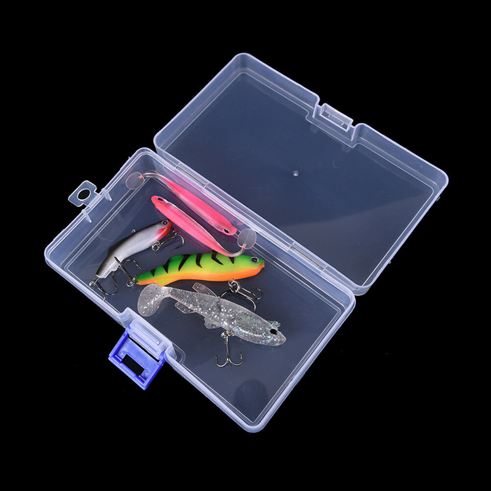 Transparent fishing lure tackle hook bait plastic storage box container ca.l8