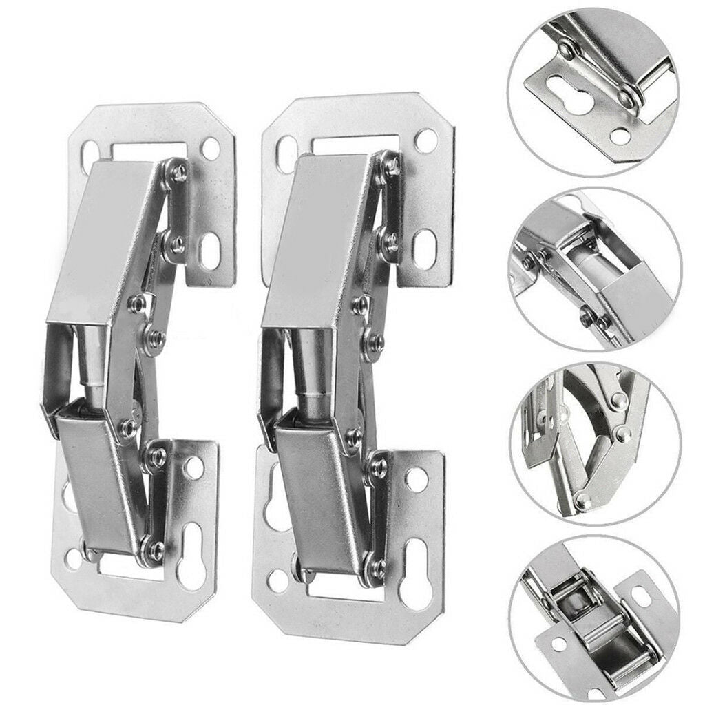 2x 3'' Safety Door Hydraulic Hinges Full Overlay Kitchen Furniture Hardware