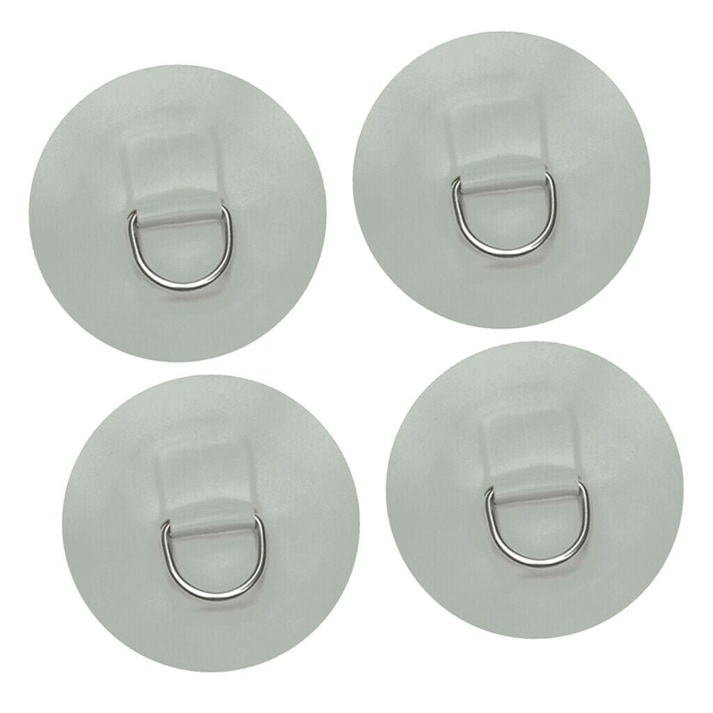 4pcs Round D-Ring Patch Deck Rigging Kit Deck Attachment for Inflatable Boat