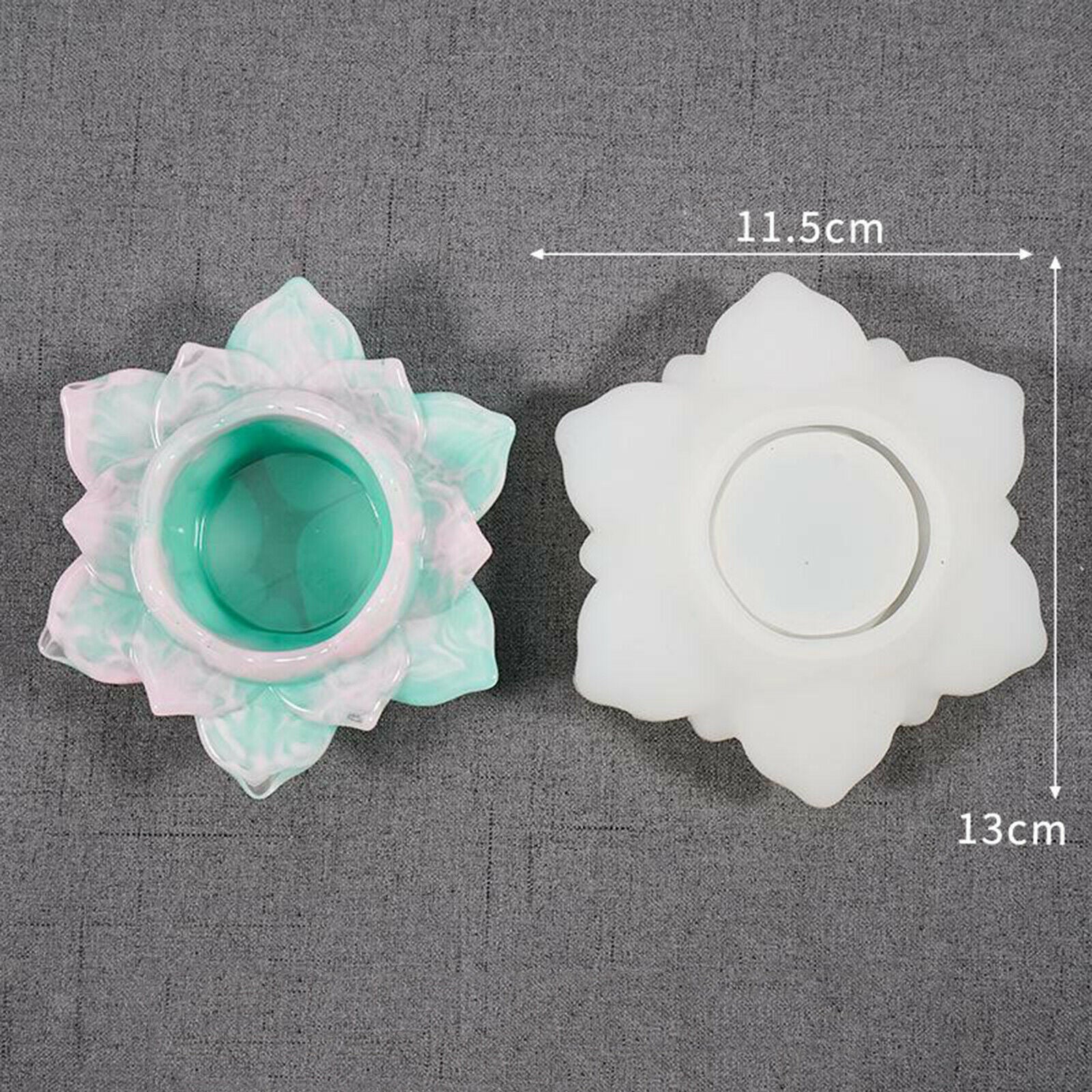 Silicone Lotus Shape Tealight Candle Holder Mold Candlestick Mould DIY