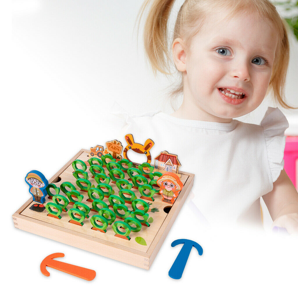 Wooden Montessori Toys Carrot Harvest Letters Alphabets for Toys Kids