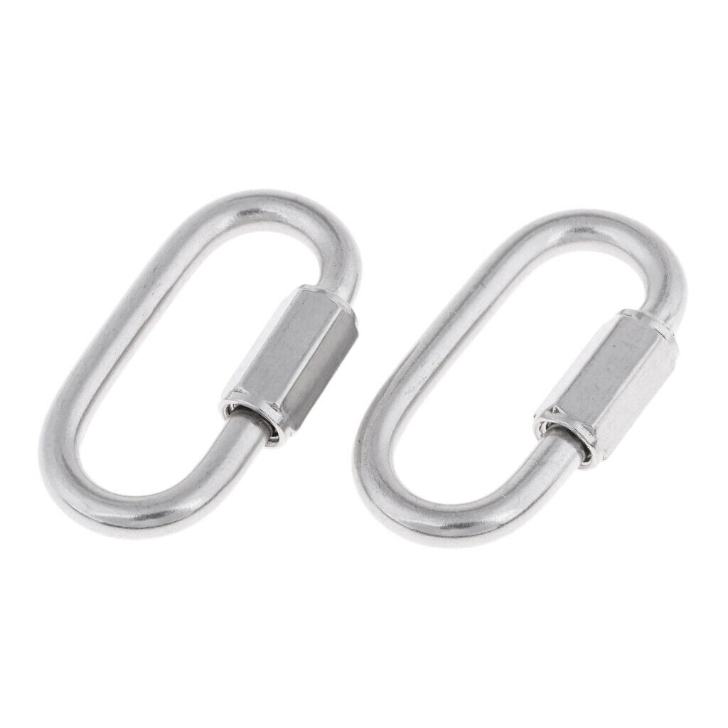 2 Pack Scuba Dive Stainless Steel Quick Link Clip Climb Carabiner Connector