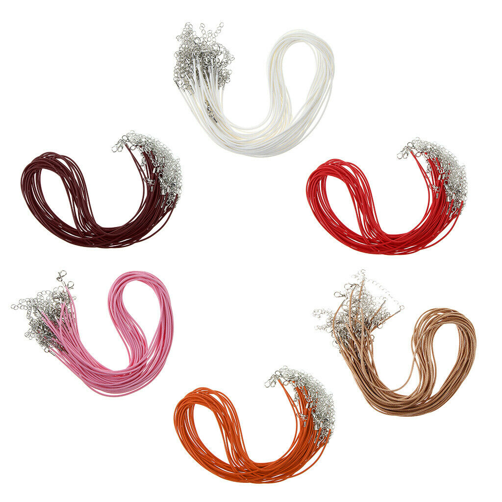 40x Wax Cord Rope Necklace Chain Rope with Lobster Clasp Jewelry Pendants