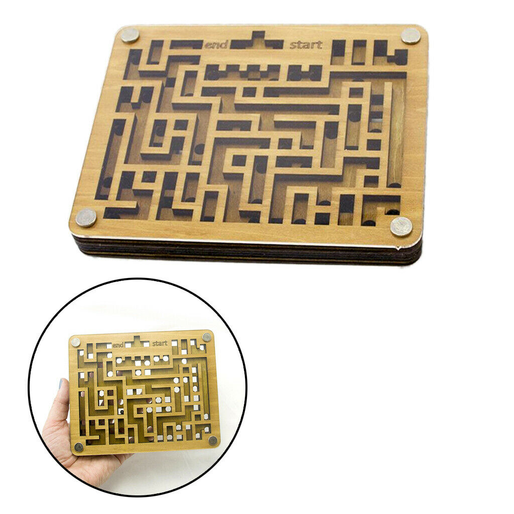 Wooen Labyrinth Maze/Balance Board Table Maze Solitaire Game for Kids Adults