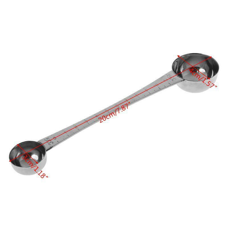 Stainless Steel Double Ends Measuring Spoon With Scale Coffee Scoop Tablespoon