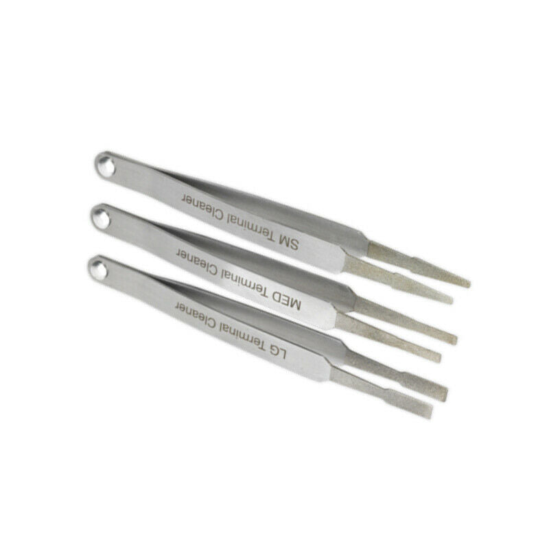3Pcs /Set Terminal Cleaner Kit Spade Wiring Connector Tweezer Cleaning Hand Tool