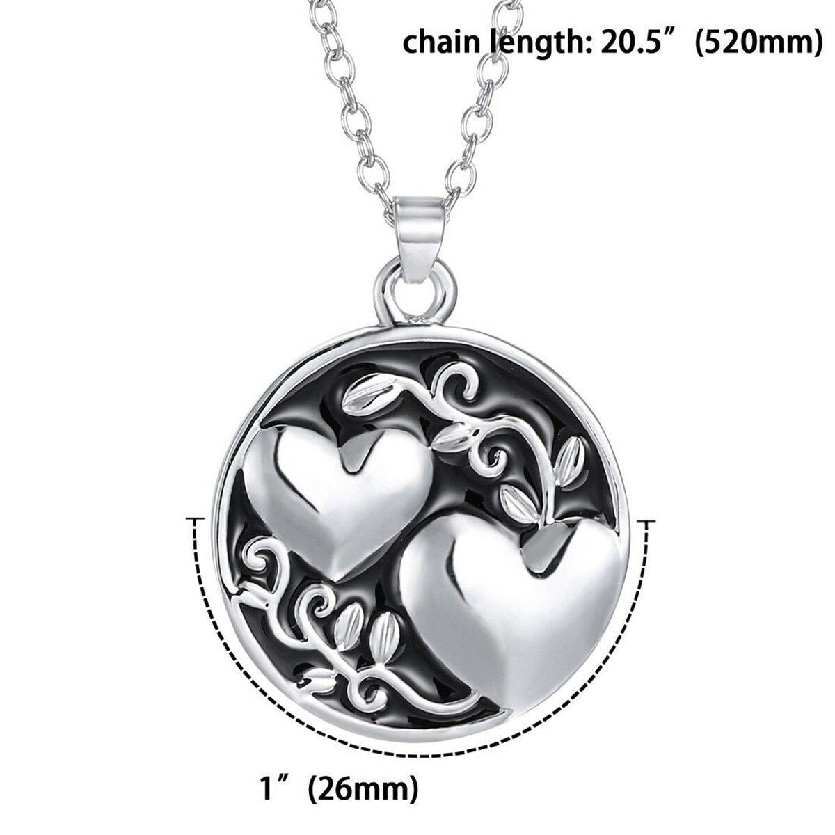 Charm Sister Crystal Reversible Pendant Chain Necklace Love Family Jewelry Gifts