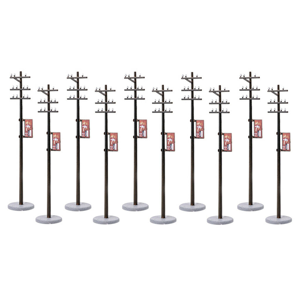 10PCS Electric Line Pole for 1/42 Train Railways Landscape LAYOUT O Scale #2