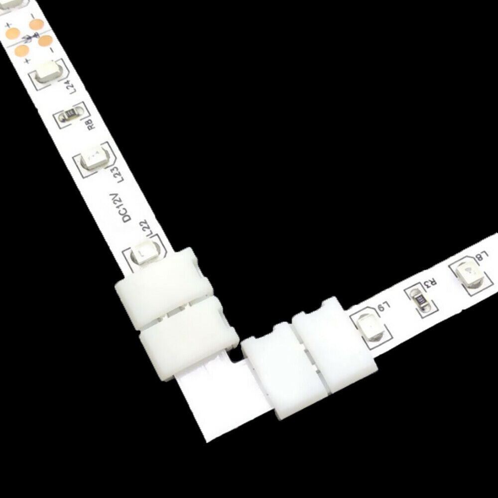10PCS 10mm 4 Pin L Shape 90Degree Solderless Connectors   For 5050 LED RGB Strip