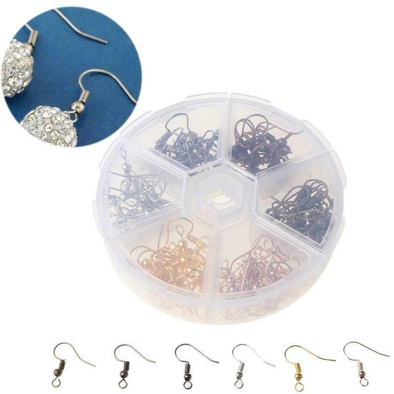 120Pcs Brass Earring Hook Ear Wires French Fish Hooks 6 Color For Jewelry Making