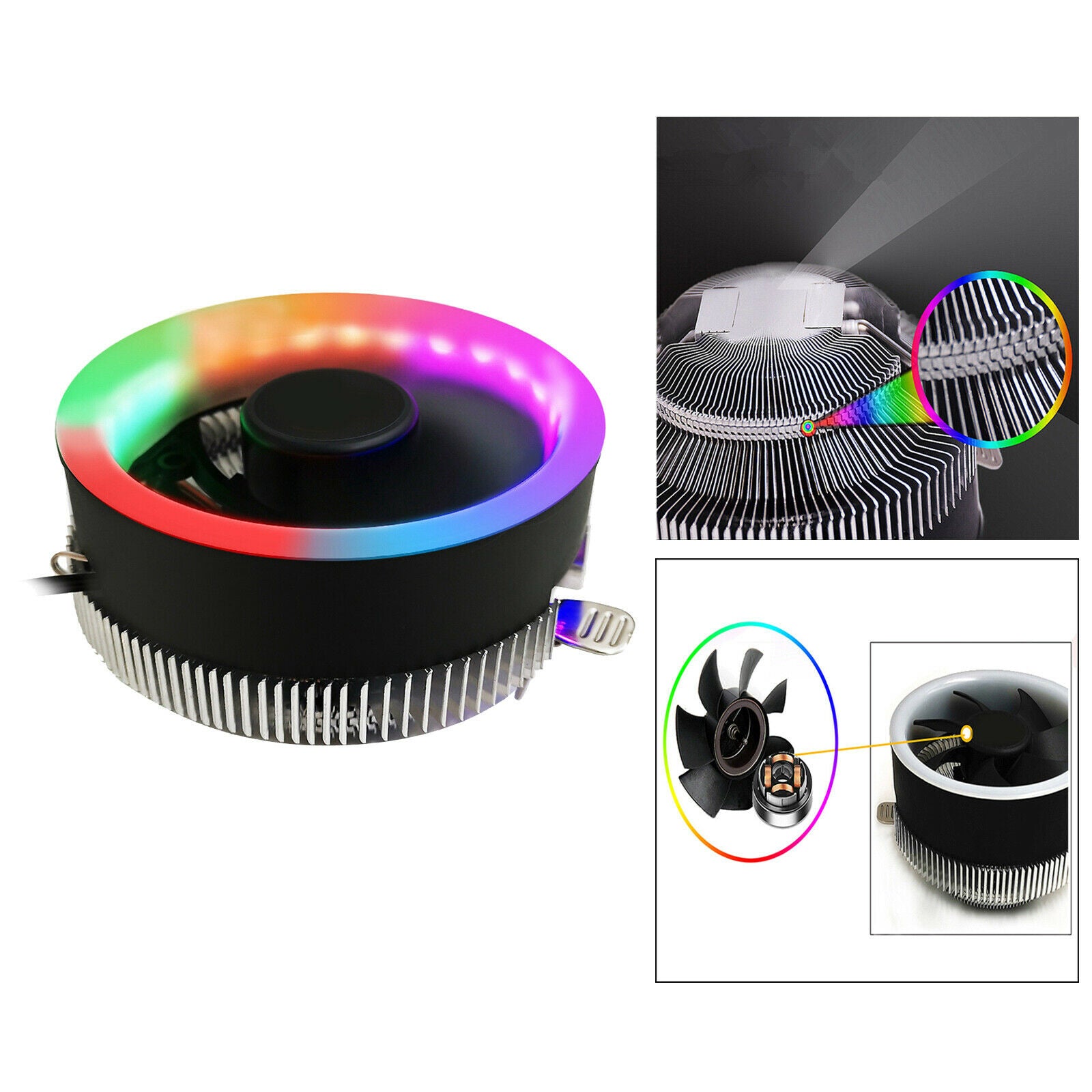 LED CPU Cooler Desktop Radiator for Intel LGA 775 1150 1156 for AMD AM3 AM3+