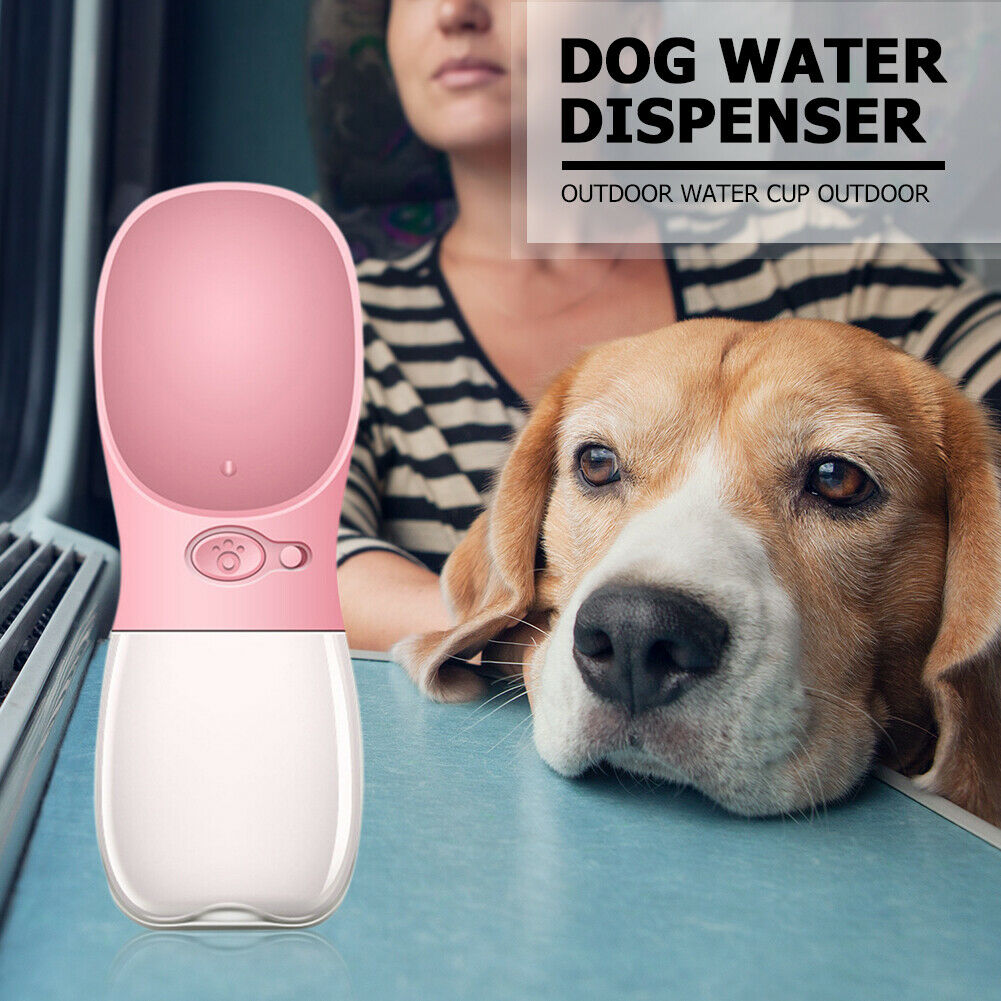 Pet Dog Cat Water Bottle Portable Travel Cups Outdoor Feeder Drinking Bowl @