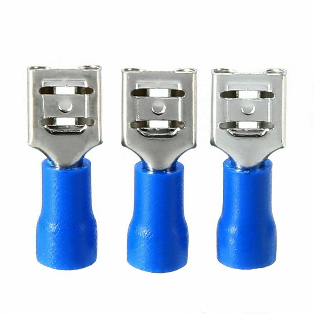 50pcs Female Spade Blade Wire Connectors Insulated Crimp Terminal 1.5-2.5mm²
