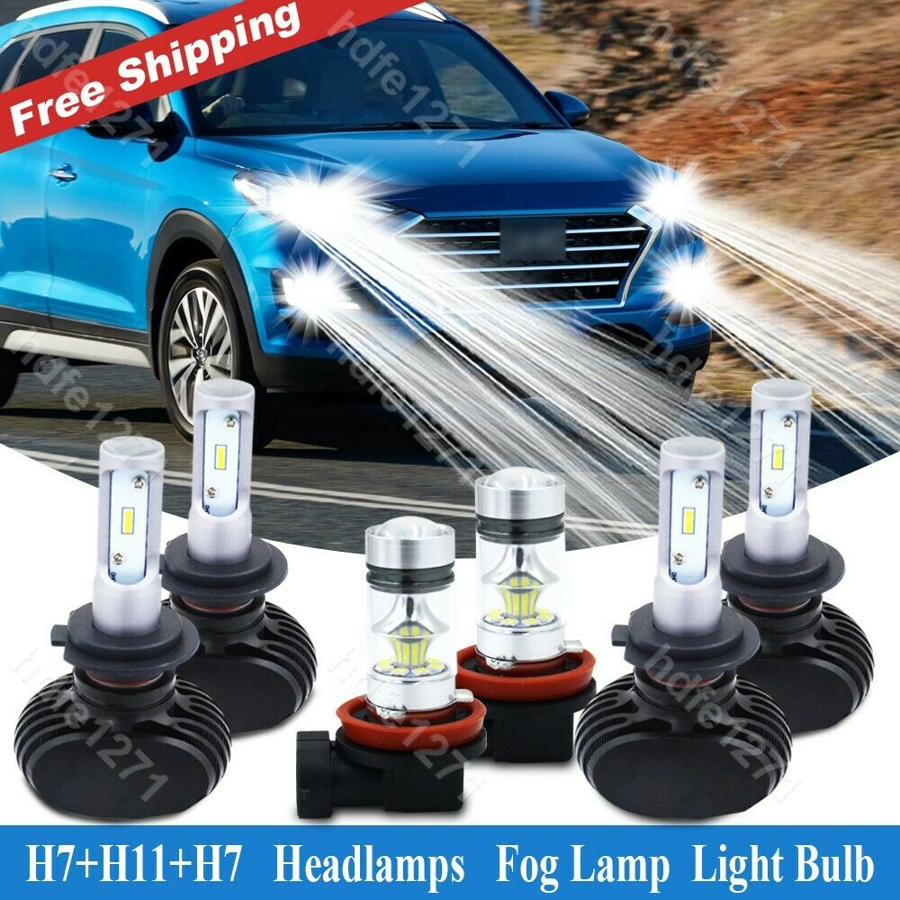 6X 6000K Plug&Play LED Headlight Foglight Bulb Fit Mercedes Benz C300 C350 08-10
