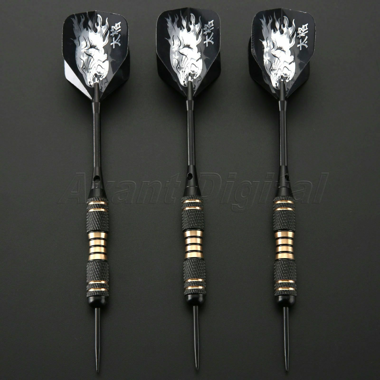 23g Brass Barrel Steel Needle Tip Darts Aluminium Shafts W Fights 3pcs/Set Boxed