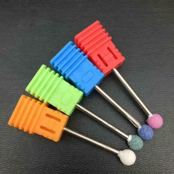 4x Nail Drill Bits Ball Head Diamond Rotary Burrs Cuticle Clean Manicure Bit