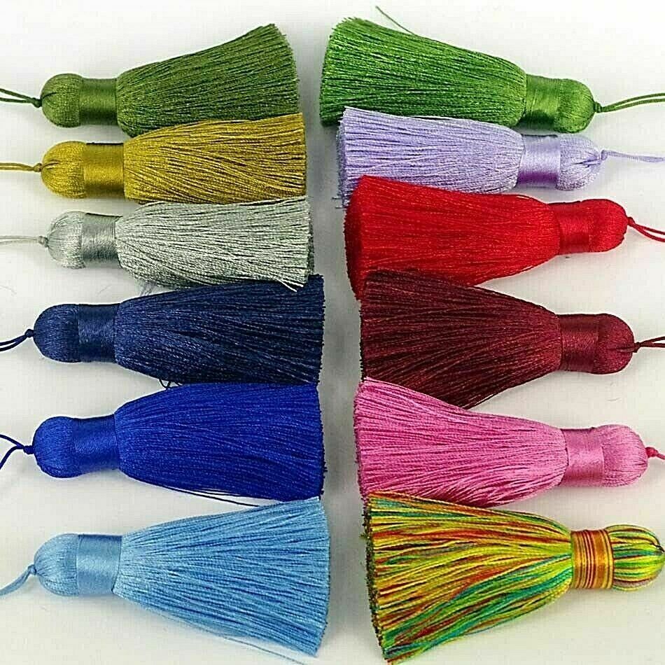 30Pcs Silky Tassels Crafts for Souvenir Bookmarks Jewelry Making Accessories AU