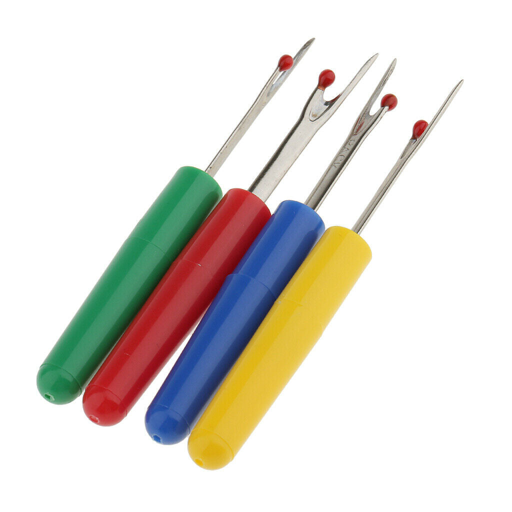 Lots of 4 Plastic Handle Sewing Stitch Thread Unpicker Seam Ripper, Steel,