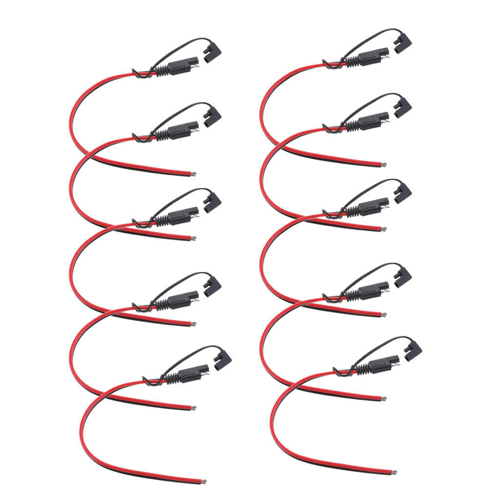 Qty 10 Premium 14AWG Solar Battery SAE Plug Charger Harness DIY Extension Cable
