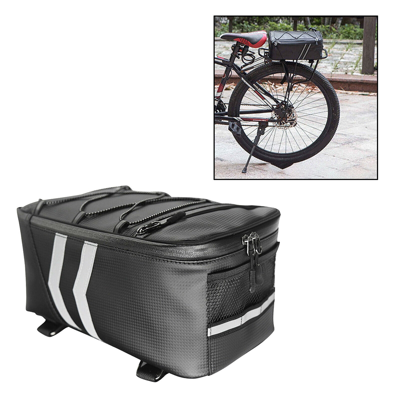 Waterproof 9L Bike Rear Carrier Bag Bicycle Road Cycling Pannier Black