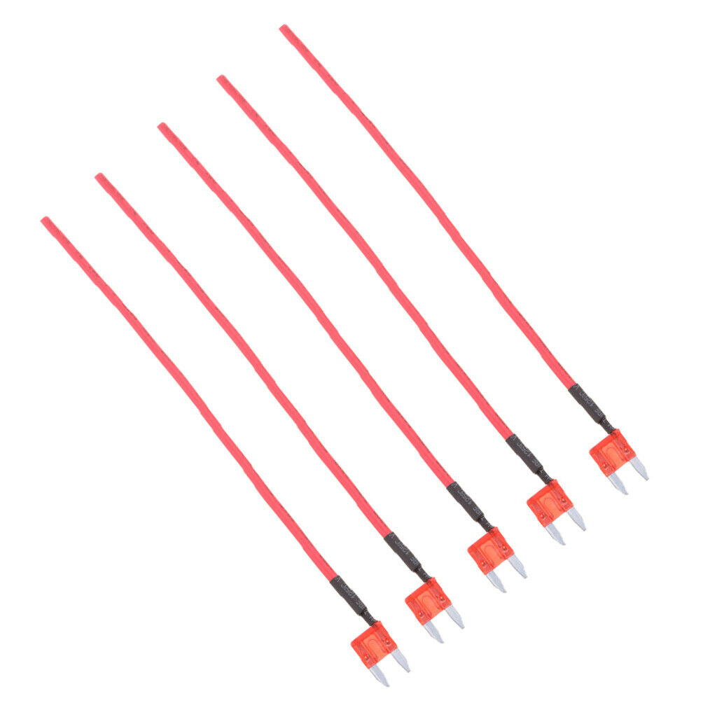 5pcs Car Truck Boat 10a 32v Atm Apm  Fuses with 16 AWG Wire