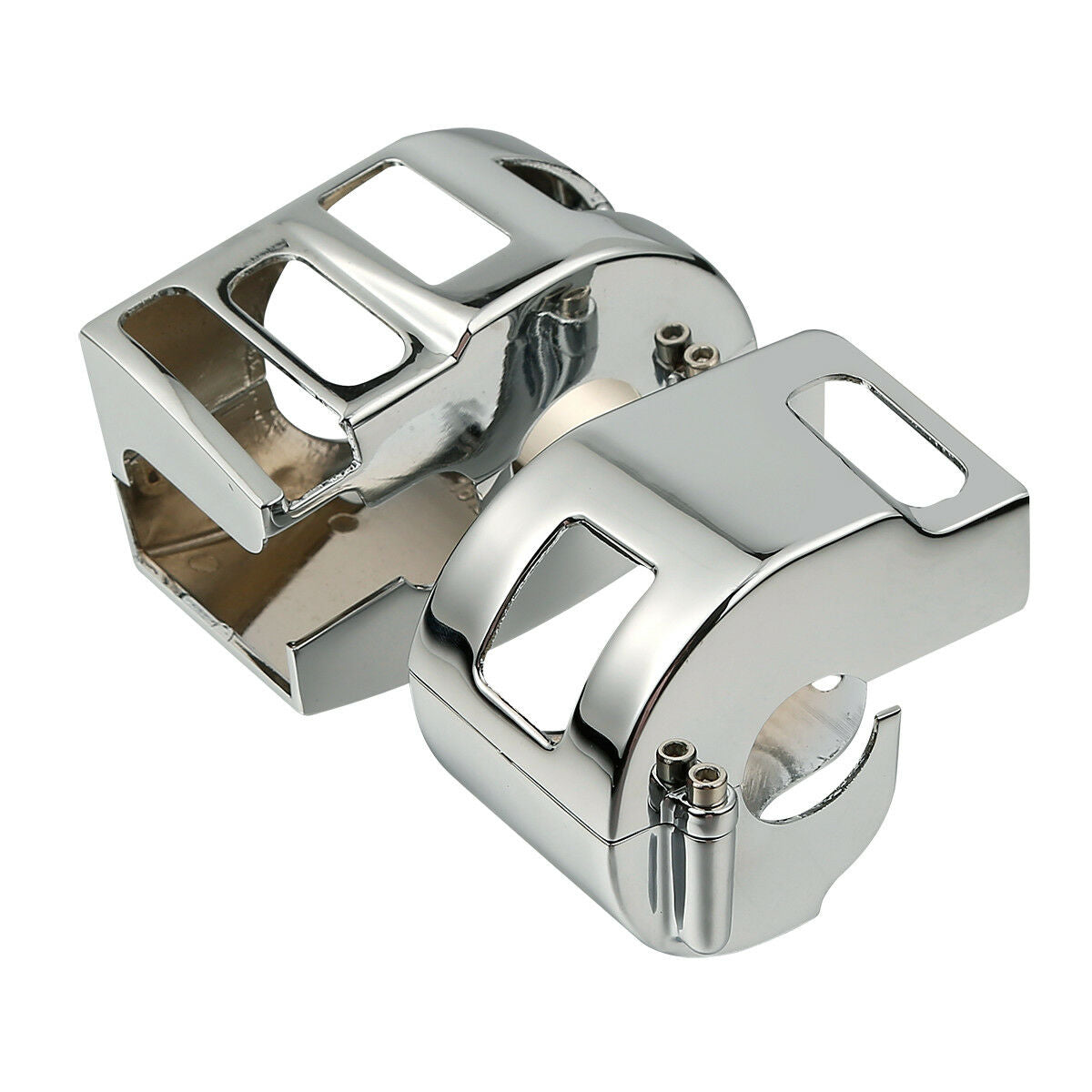Chrome Switch Housings Cover Fit For Yamaha V-STAR 1100 Classic Silverado Models