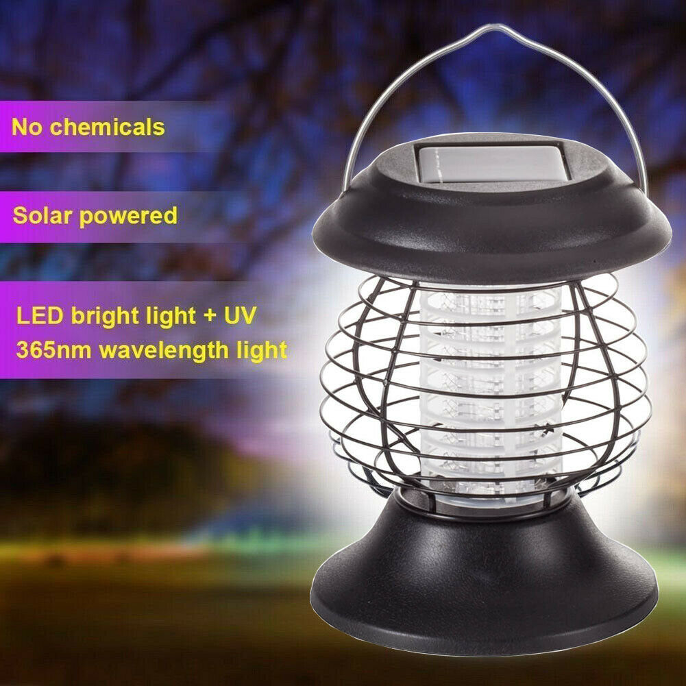 Portable Solar LED Mosquito Killer Hanging Lamp Insect Bug Trap Zapper Office