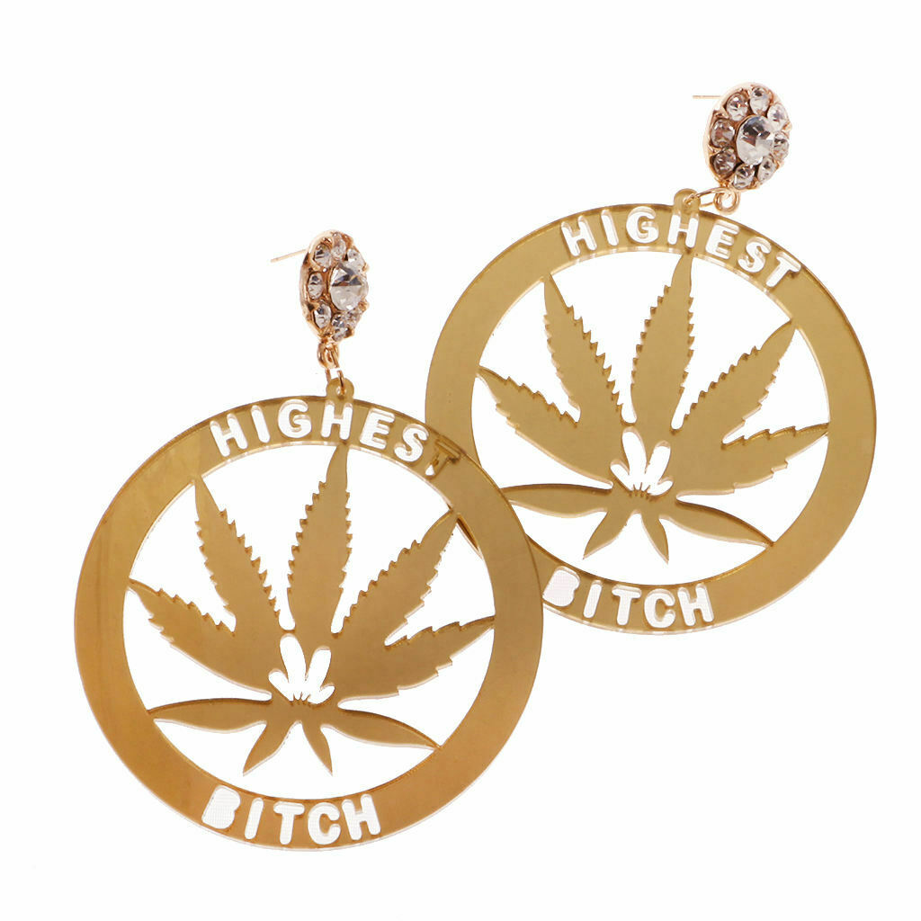 Punk Round Leaf Earrings Acrylic Ear Studs Women Statement Party Jewelry