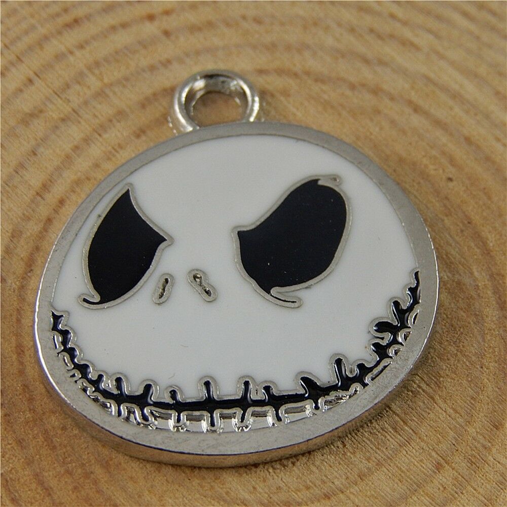 6pcs Assorted Color Alloy Enamel Round Clown Pendant Charm Jewelry Crafts 50862