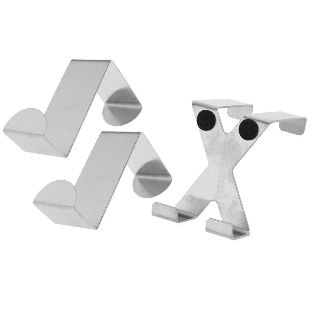 2PCS Over The Door Hooks Stainless Steel Metal Hanger Z-Shape 4cm / 1.6''