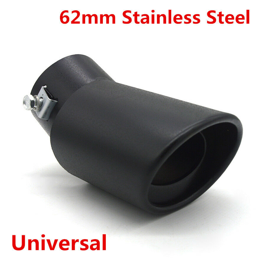 1x Car Exhaust Pipe 62mm Inlet Trim Tip Muffler Pipe Stainless Steel Tail Throat