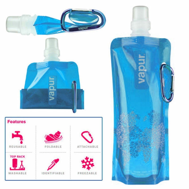 1pc Outdoor Sports Reusable Water Bottles Collapsible Flexible Foldable Ice Bag