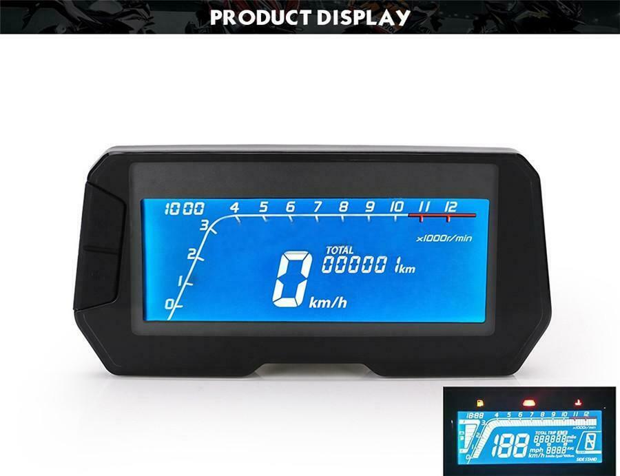 12V Digital Speedometer Odometer MPH KM/H RPM For Motorcycle ATV Scooter Moped