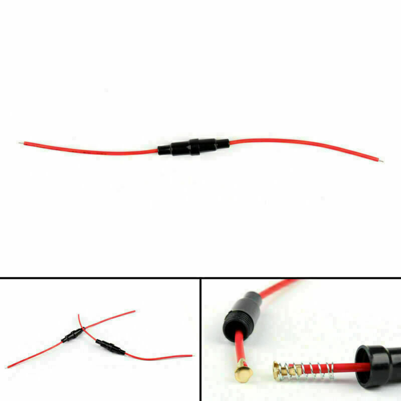40Pcs 5x20mm AGC Fuse Holder Case In-line Screw Type With 20 AWG Wire Cable CA