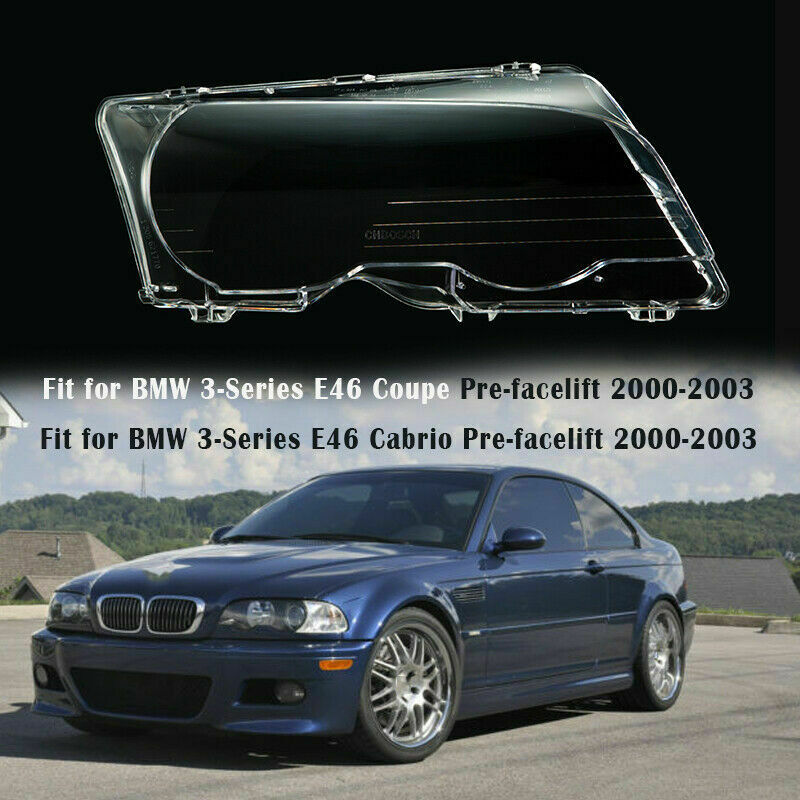 For BMW E46 Coupe 325Ci 330Ci 2000-2003 Passenger Side Headlight Lens Cover