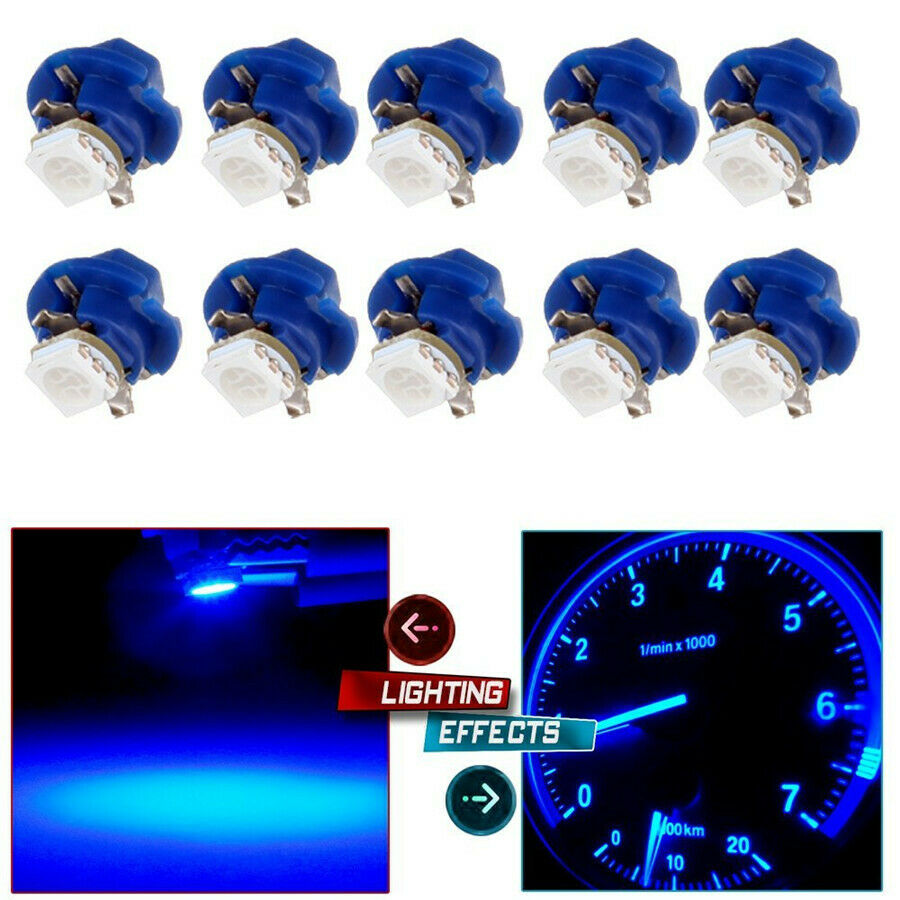 50Pcs T5 B8.4D 5050 1SMD LED Dash Indicator Gauge Dash Side Light Bulb 5 Colors